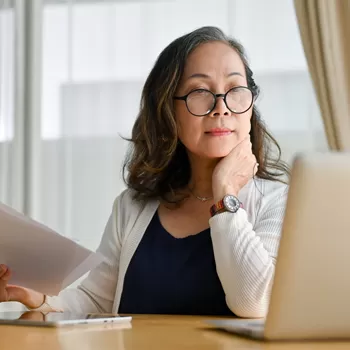 woman reviewing finances